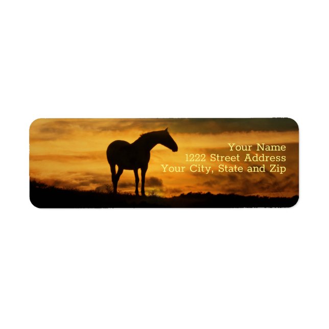 Étiquette Horse Sud-Ouest Sunrise Adresse de retour Label (Devant)
