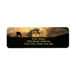Étiquette Horse Sunrise Beautiful Nature