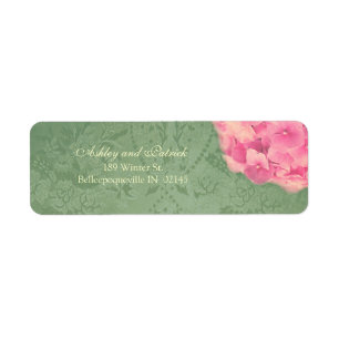 Étiquette Hortensia sur l'étiquette de adresse baroque de