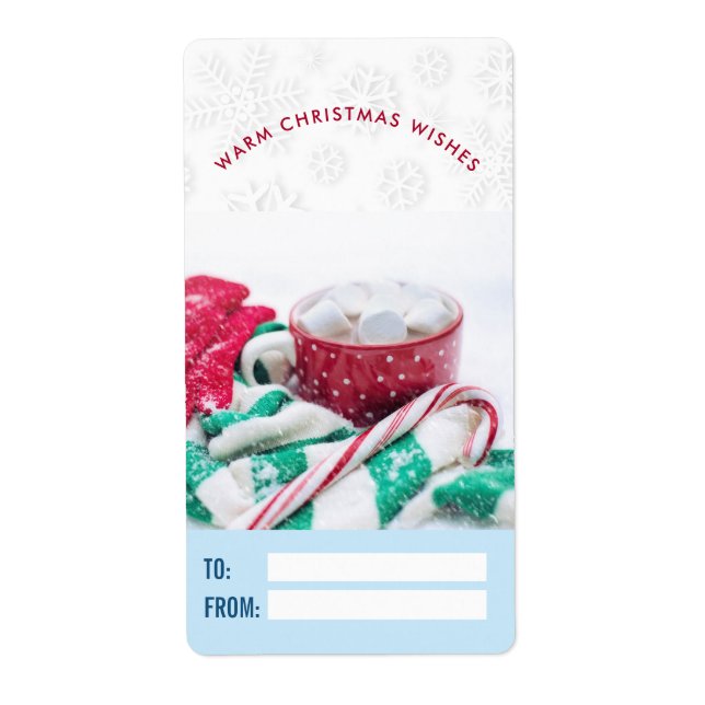 Étiquette Hot Cocoa Marshmallows & Sucre de canne cadeau de  (Devant)