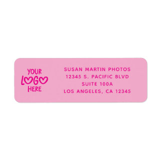 Étiquette Hot Pink Business Logo Modern Minimalist