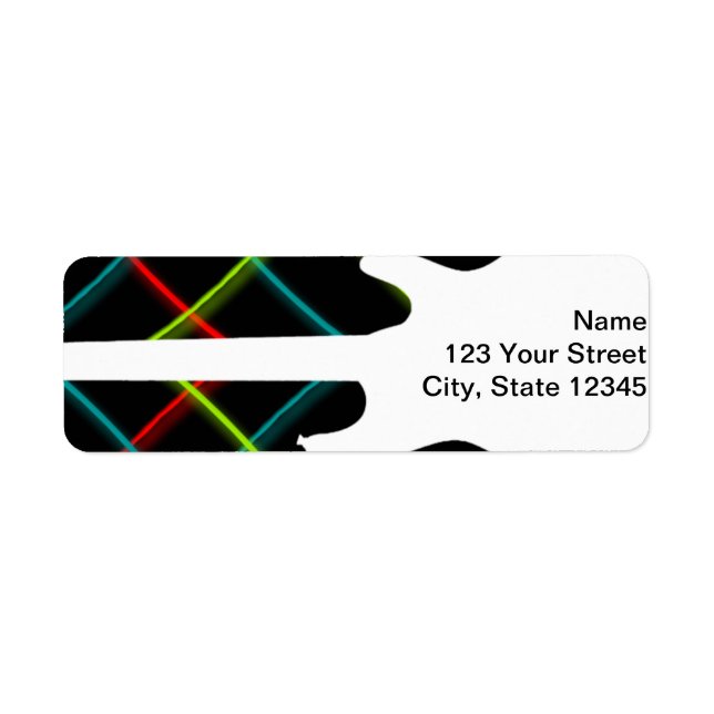 Étiquette Hot Pop Color Guitare Business (Devant)