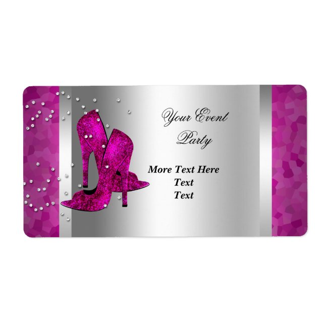 Étiquette Hot Rose High Heel Chaussures Silver Event Party (Devant)