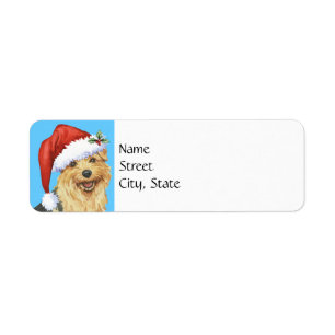 Étiquette Howlidays heureux Norfolk Terrier