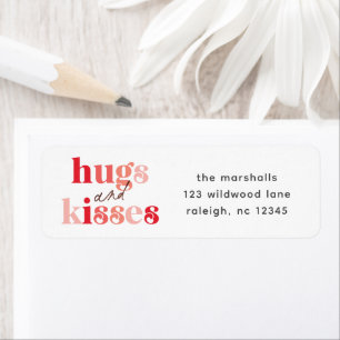 Étiquette Hugs and Kisses Valentine's Day Adresse de retour