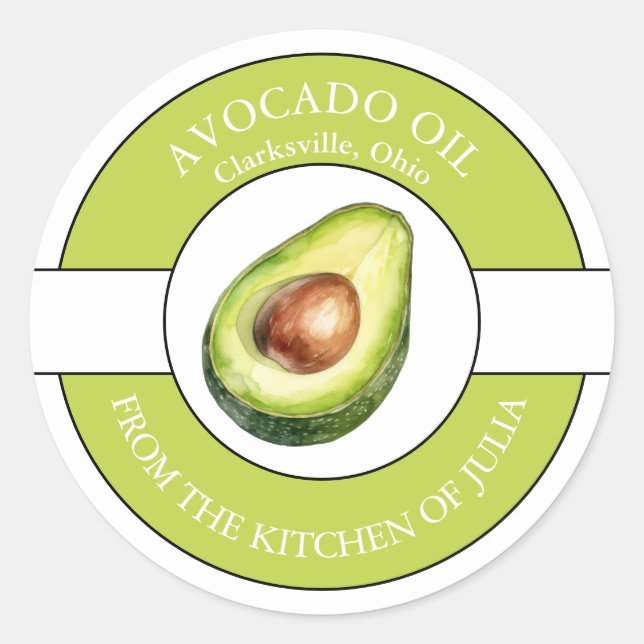 Étiquette huile Avocado (Devant)