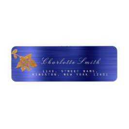 Étiquette Huile d'or florale Métallurique Cobalt Bleu RSVP