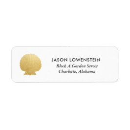 Étiquette Huile d'or Seashell Faux | Mariage Océan