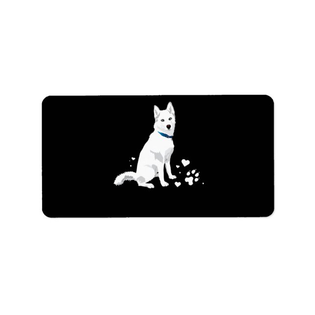 Étiquette Husky Sibérie Husky Sweet White Snow Dog (Devant)