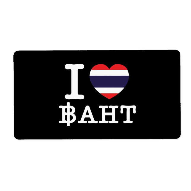 Étiquette I Heart (Amour) Baht (Devant)