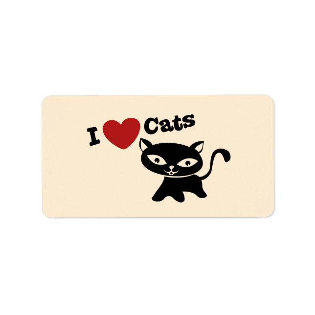 Étiquette I Love Cat (Devant)
