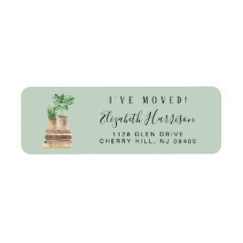 Étiquette I Moved Boho Plante Sage Adresse de retour