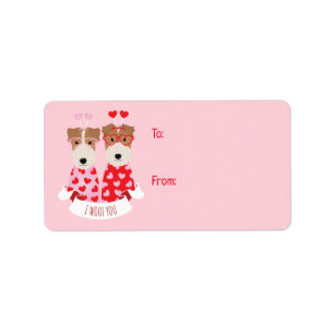 Étiquette i Woof You Valentine Welsh Terrier Dogs