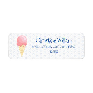 Étiquette Ice Cream Party Birthday Kids Adresse