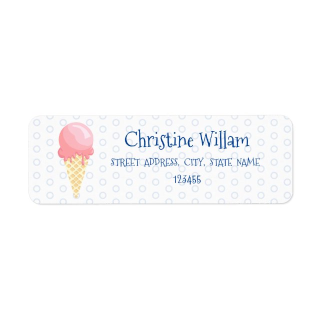 Étiquette Ice Cream Party Birthday Kids Adresse (Devant)
