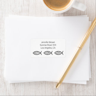 Étiquette Ichthus - Symbole chrétien du poisson