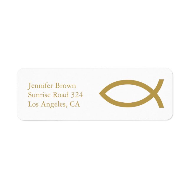Étiquette Ichthus - Symbole chrétien du poisson (Devant)