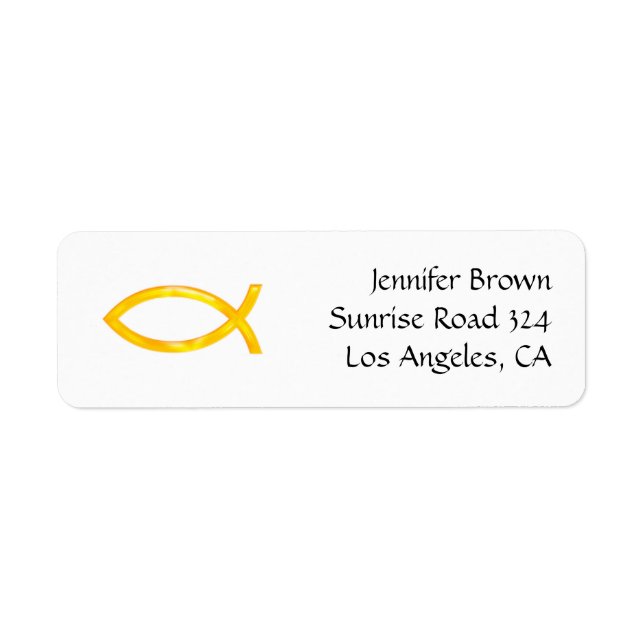 Étiquette Ichthus - Symbole chrétien du poisson (Devant)