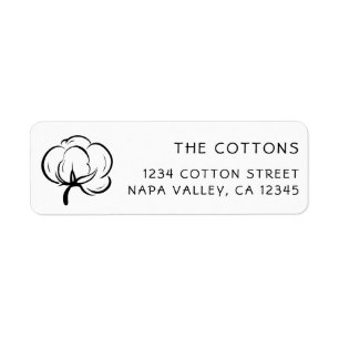 Étiquette Icône Cotton Boll  Adresse de retour