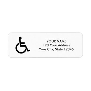 Étiquette Icône fauteuil roulant symbole handicap adresse pe