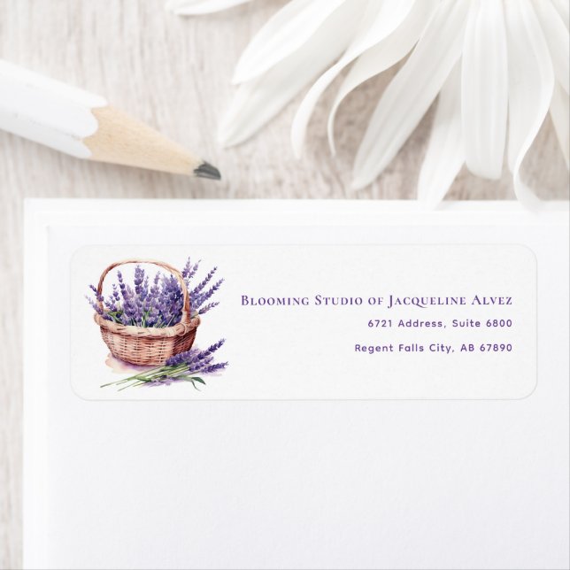 Étiquette Illustration Business Lavender Flower Shop (En situation)