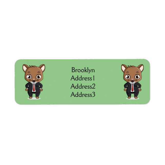 Étiquette Illustration de dessin animé de rat mignon (Devant)