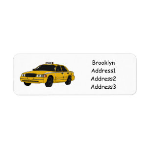 Étiquette Illustration de dessin animé de taxi