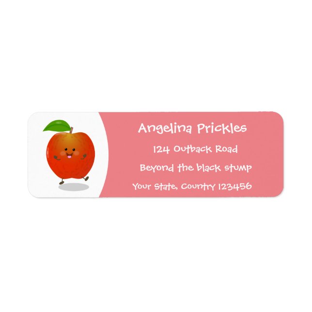 Étiquette Illustration de dessin animé sur la pomme de danse (Devant)