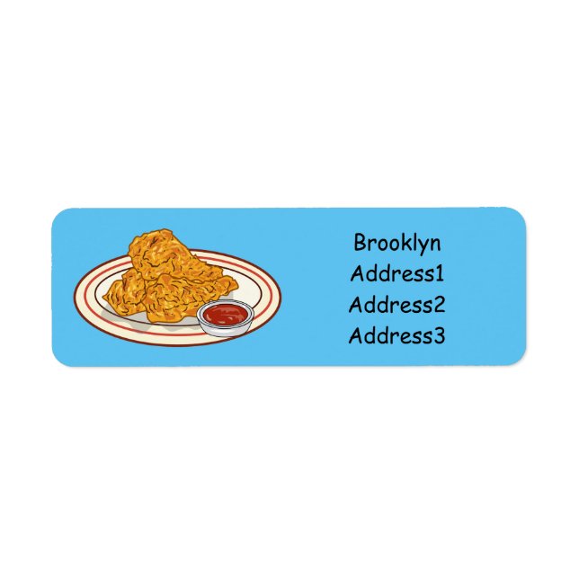 Étiquette Illustration de dessin animé sur le poulet frit (Devant)