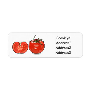 Étiquette Illustration de dessin sur la tomate