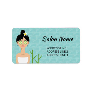 Étiquette Illustration de femme de spa élégante et informati