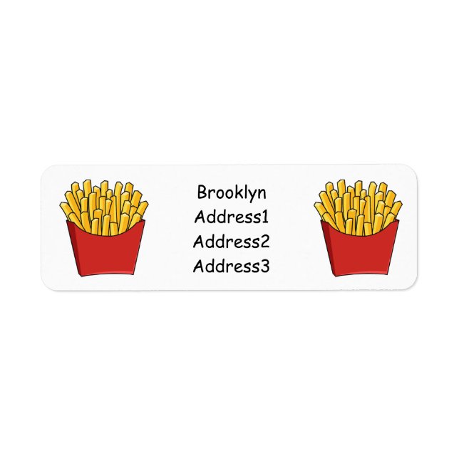 Étiquette Illustration de frites (Devant)