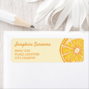 Étiquette Illustration de fruit d'orange agrume avec texte p