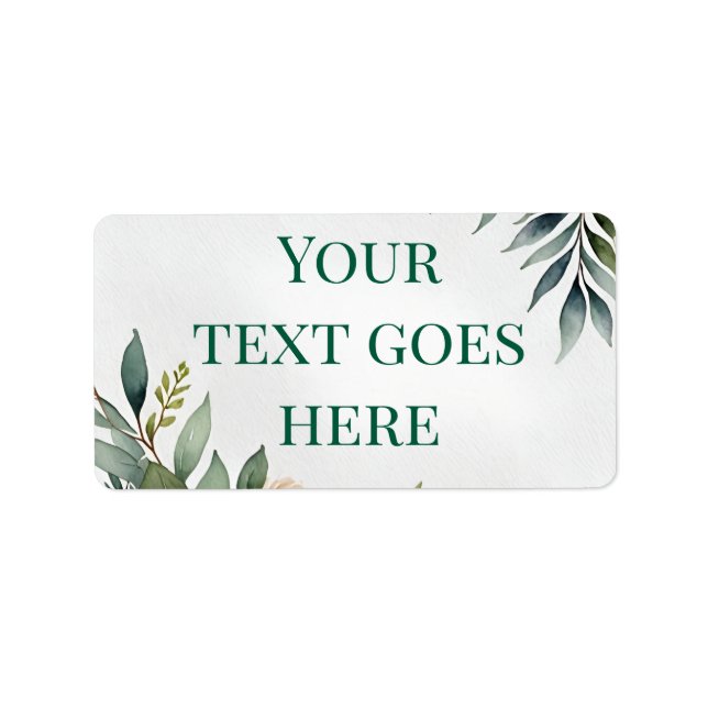 Étiquette illustration de la couronne florale aquarelle text (Devant)