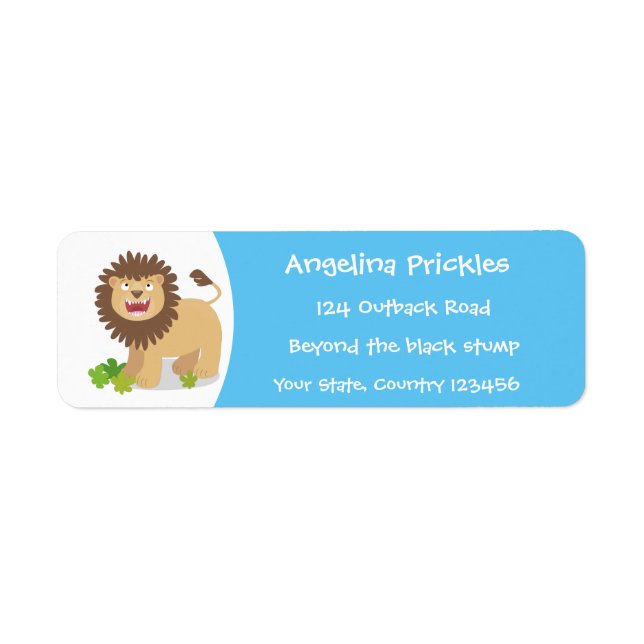 Étiquette Illustration de l'effervescence de lions heureux (Devant)