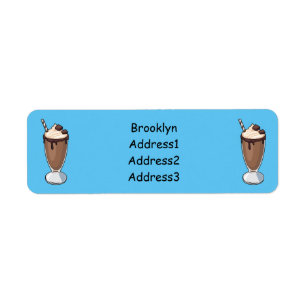 Étiquette Illustration de milk-shake au chocolat