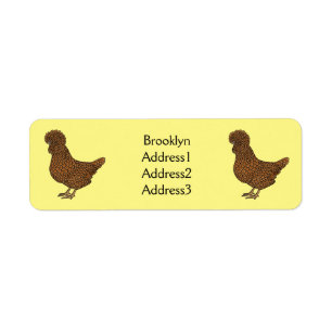 Étiquette Illustration de poulet à la polis chamois