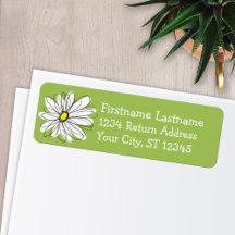 Illustration florale Daisy tendance - chaux et jau