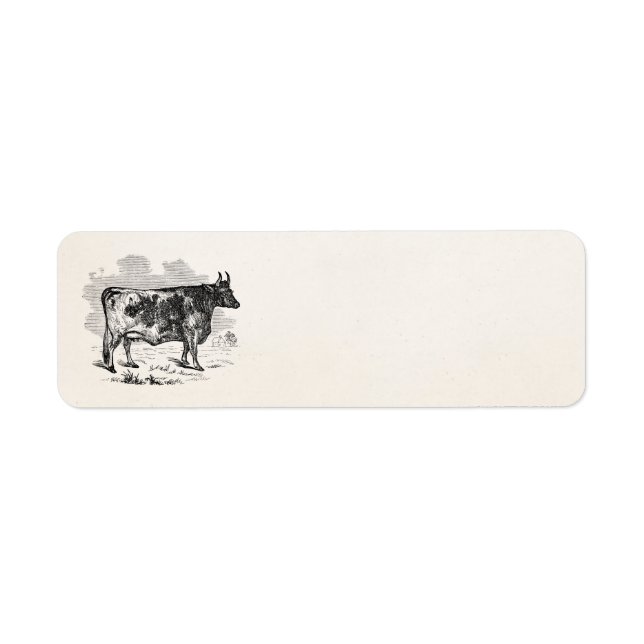 Étiquette Illustration personnalisée de la vache Kerry vinta (Devant)