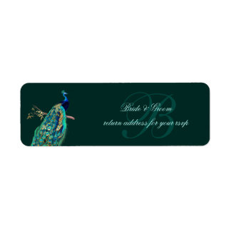 Étiquette Illustration PixDezines Peacock Vintage