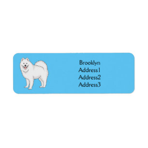 Étiquette Illustration Samoyed dog