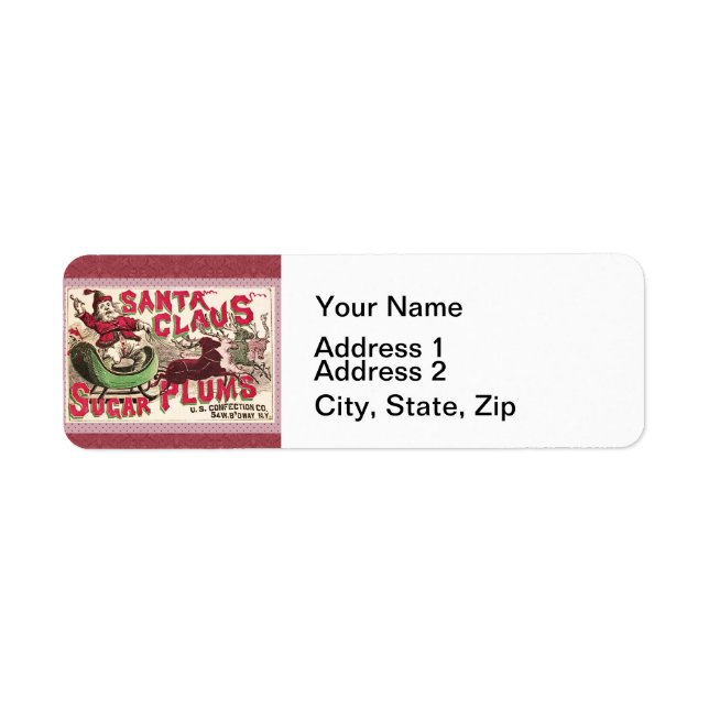 Étiquette Illustration Vintage du Père Noël (Devant)