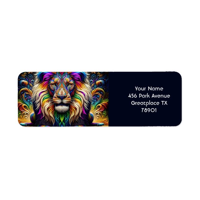 Étiquette Imaginaire Couleurs Lion mignonnes Danse (Devant)