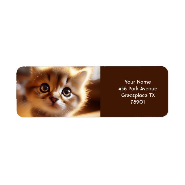 Étiquette Imaginaire Cute Closeup Petit Kitten (Devant)