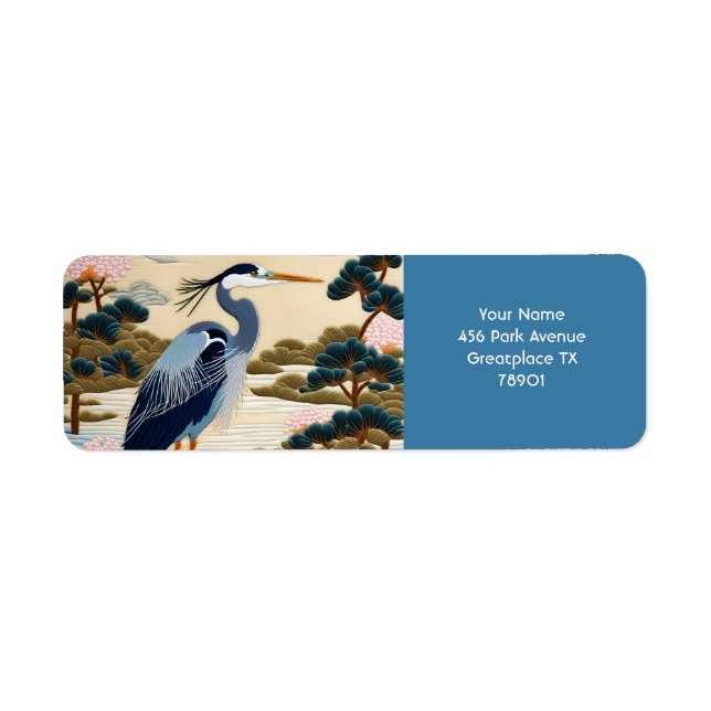 Étiquette Imaginaire Cute Vivid japonais Heron Blue (Devant)