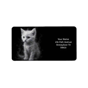 Étiquette Imaginaire mignon blanc fumée Kitten