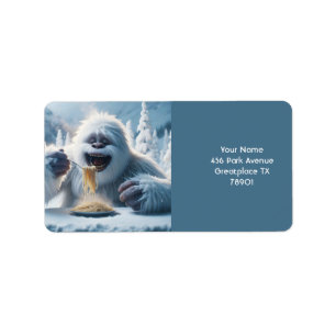 Étiquette Imaginaire mignon Spaghetti Yeti Neige