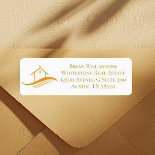 Étiquette Immobilier Société Gold House Logo Adresse de reto
