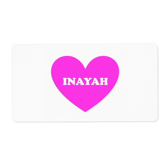 Étiquette Inayah (Devant)