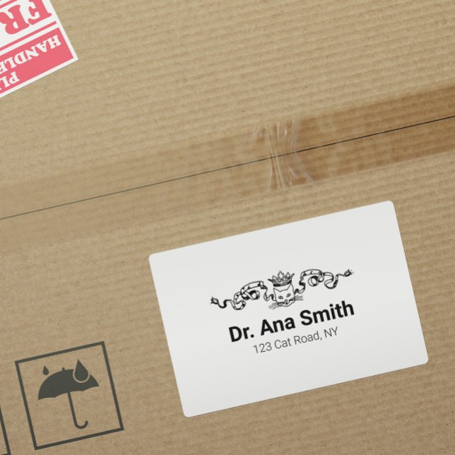 Étiquette Industrie vétérinaire de chat illustrée (Créateur téléchargé)